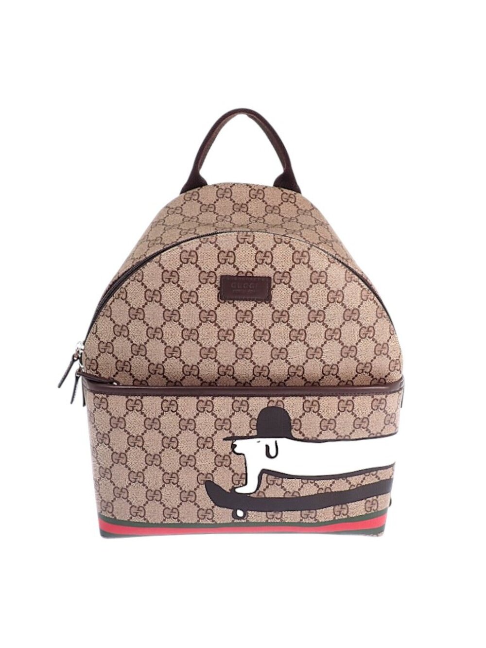 Gucci Euan Roberts GG Children's Dog Print Backpack PU Beige Kids